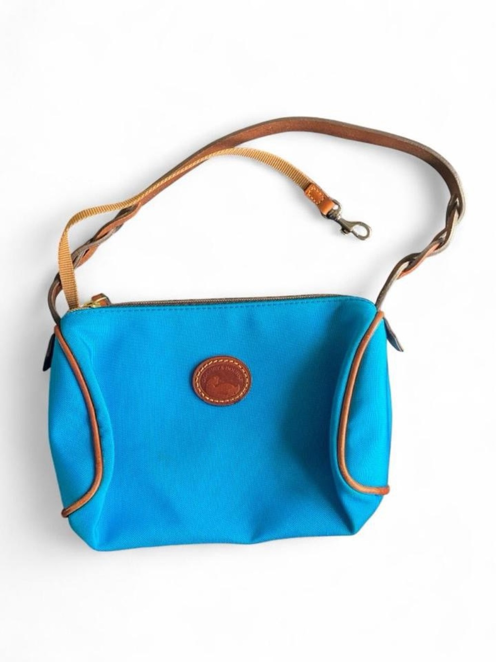 Dooney & Bourke Turquoise Nylon Crossbody Pouchette Bag